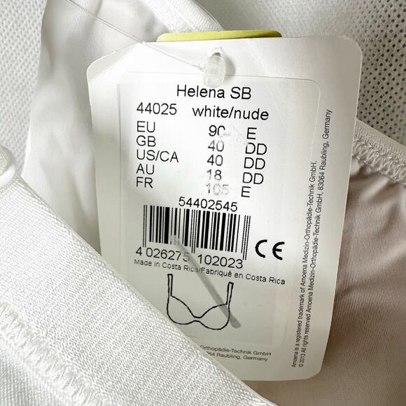 Amoena Helena 44025 Soft Cup Mastectomy Wireless Bra Size 40DD White Nude - Picture 4 of 9